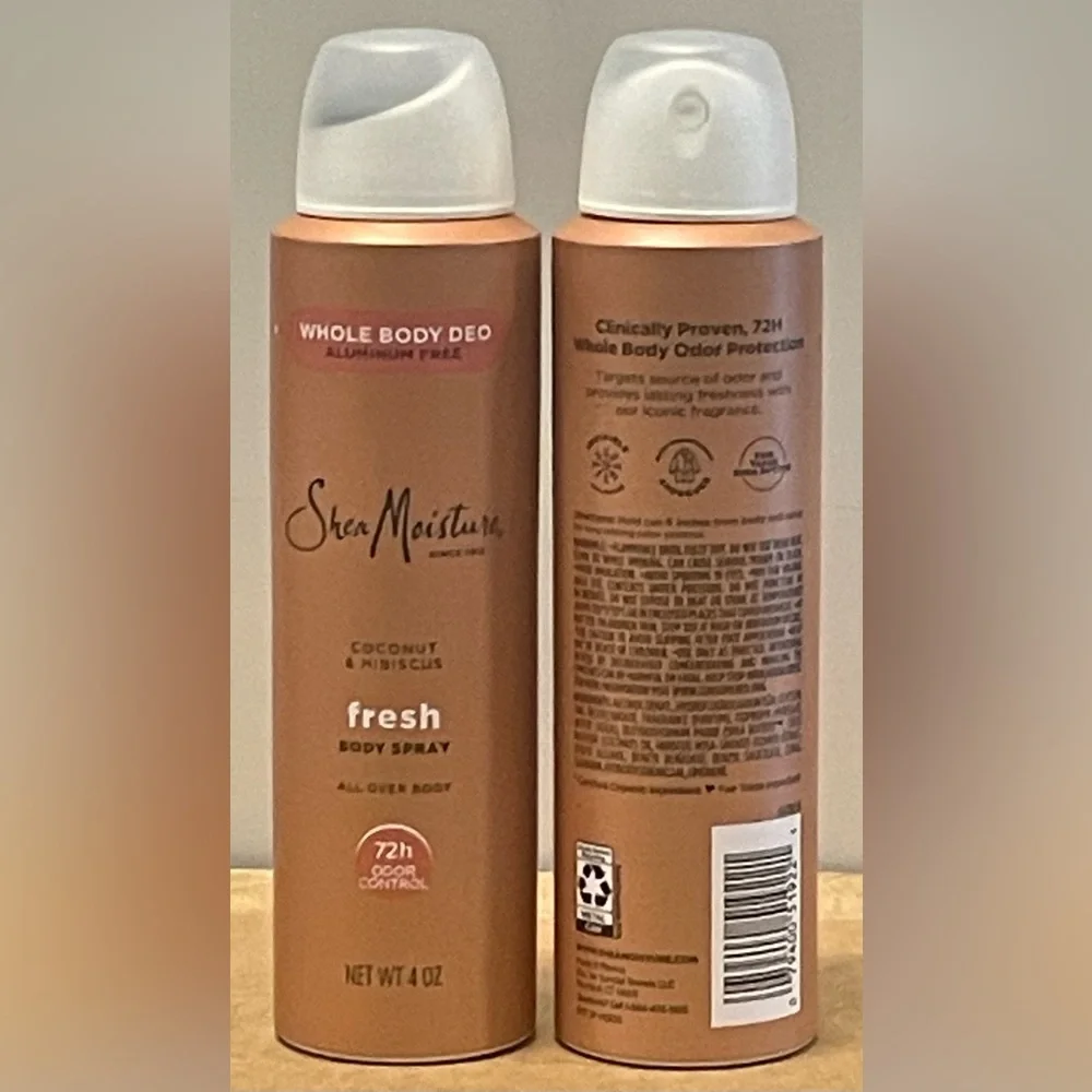 SheaMoisture Coconut & Hibiscus Fresh Whole Body Deodorant Spray (Pack of 2)